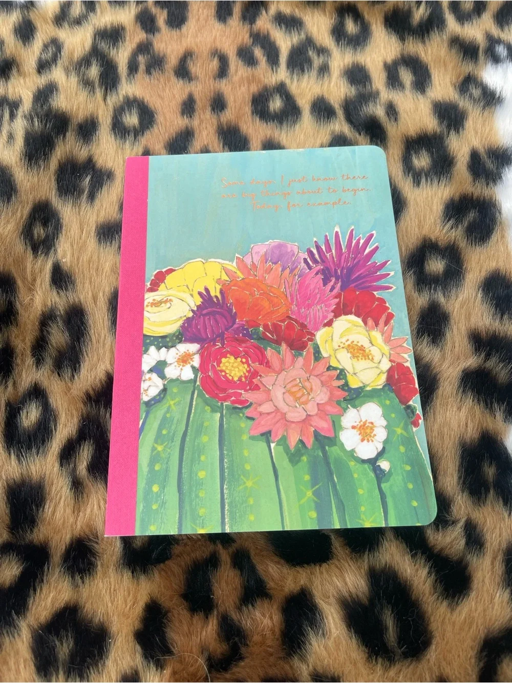 NEW Floral Cactus Hardcover Notebook - Pink Green